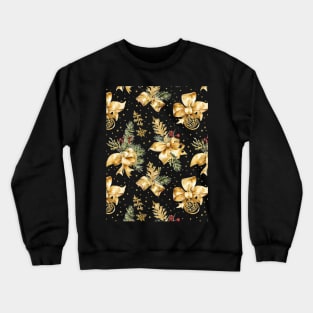 Watercolor and Gold Christmas Pattern Crewneck Sweatshirt